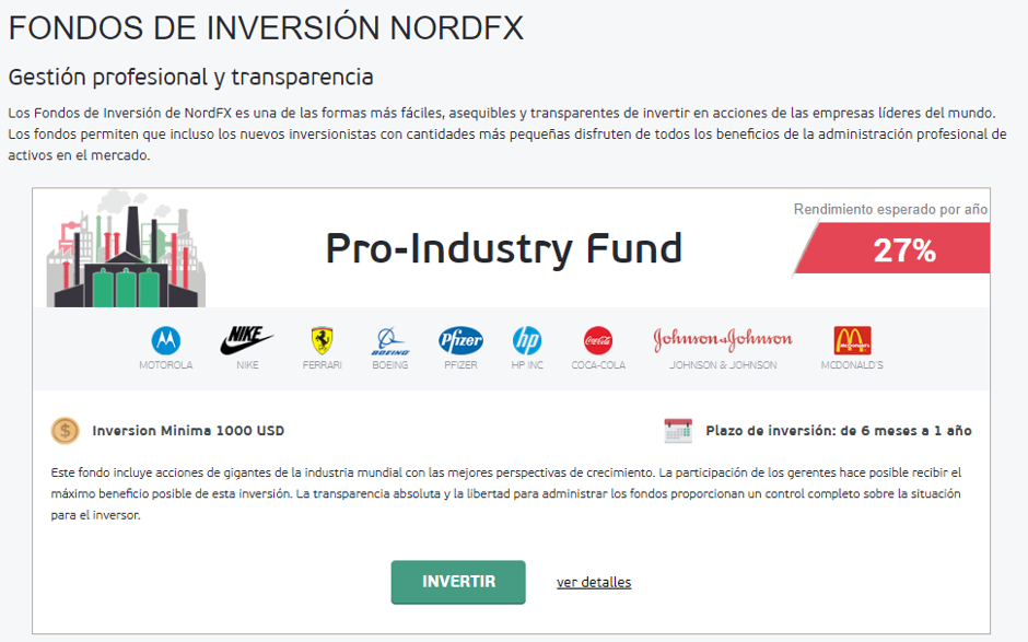 NordFx Fondos de Inversión 1